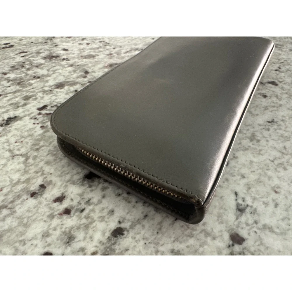 Saint Laurent Paris gray long zip-around wallet
